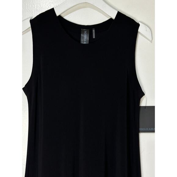 Norma Kamali Sleeveless Long Swing Black Dress Size Small/36 NWT Pockets Relaxed - Picture 3 of 15